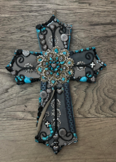 Turquoise Flower Cross