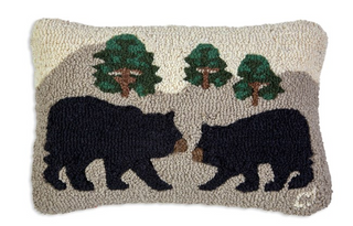 Hillside Bears Wool Pillow