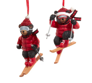 Skiing Bear Ornament