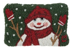 Chilly Cheeks Snowman Wool Pillow