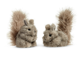 Grey Fluffy Squirrel Christmas Tree Ornament