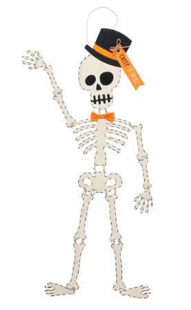 Skeleton w/ Top Hat  Door Hanger 65"