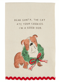 Christmas Dog Ric Rac Dish Towels