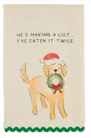 Christmas Dog Ric Rac Dish Towels