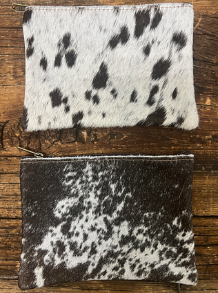 Cowhide Small Cosmetic Bag Spotted