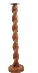 Twisted Wood Candlesticks