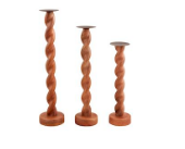 Twisted Wood Candlesticks