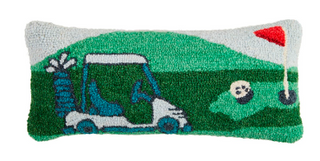 Golf Scene Hooked Pillow