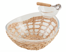 Acrylic/Rattan Chip and Dip Set