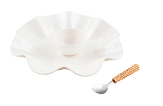 Ruffled Melamine Chip and Dip Set