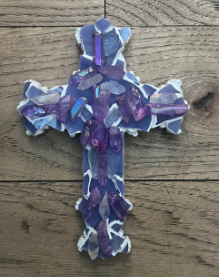 Lavender Stained Glass Cross