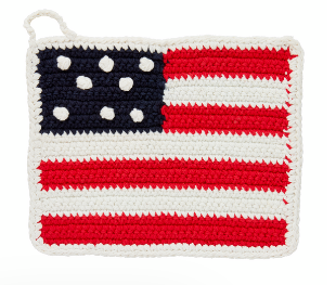 Americana Flag Crochet Pot Holder