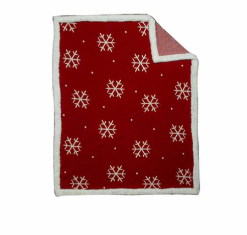 Snowing in Santa Town Fur Edged Throw