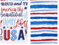 Patriotic/Stripe Dish Towel Set of 2
