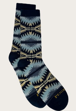 Sunset Pass Navy Crew Sock