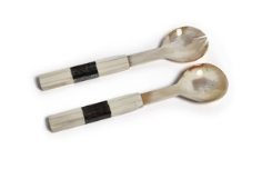 Variegated Horn/Bone Salad Servers (Set of 2)