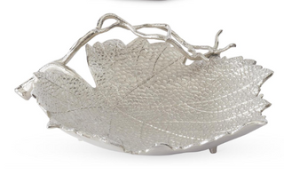 Silver Metal Leaf Tray