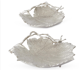 Silver Metal Leaf Tray