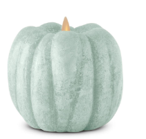 Luminara Green Wax Pumpkin Candle 4.5"