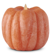 Luminara Orange Wax Pumpkin Candle 4.5"