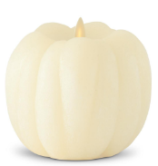 Luminara White Wax Pumpkin Candle 4.5"