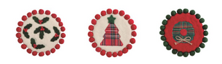 Christmas Felted Trivet w/ Pom Poms