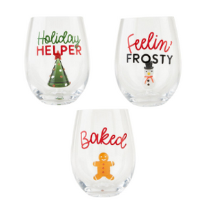 Christmas Icon Wine Glass