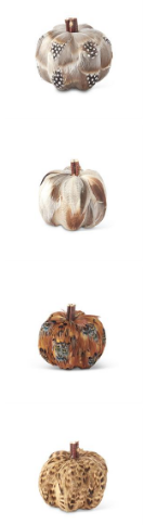 Assorted Feather Pumpkins 3.25"