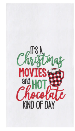 Movies and Hot Chocolate Dish Towel