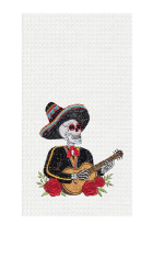 Mariachi Guitar Skeleton Dish Towel