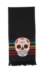 Sugar Skull Stripe Dish Towel