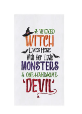 Witch, Monsters, and Devil Dish Towel