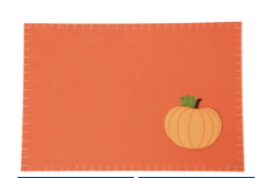 Harvest Pumpkin Felt Placemat