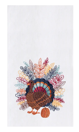 Colorful Harvest Turkey Dish Towel