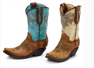 Cowboy Boot Vase
