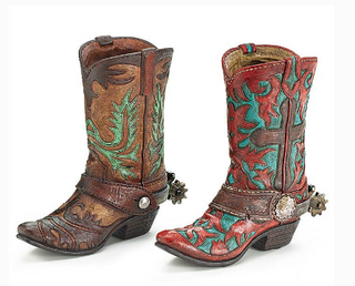 Cowboy Boot Spur Vase