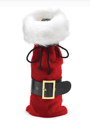 Plush Santa Wine Bottle Bag