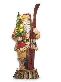 Lighted Ski Santa