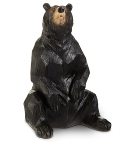 Carved Sitting Resin Bear