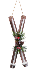 Natural Skis Ornament 9"