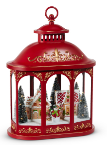 Lighted Gingerbread Village Lantern