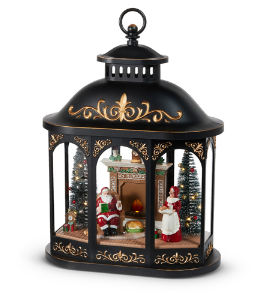Lighted Resting Santa Village Lantern