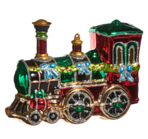 Train Glass Ornament