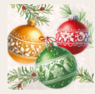 Cream Christmas Bubbles(Beverage Napkin)