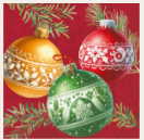 Red Christmas Bubbles(Beverage Napkin)