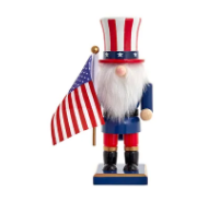 Patriotic Gnome Nutcracker 9"