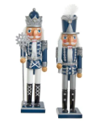 Dark Blue/Silver Soldier Nutcracker 15"