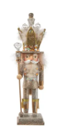 Hollywood Platinum Gold Glitter Nutcracker 16"