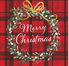 Christmas Plaid Red (Beverage Napkin)