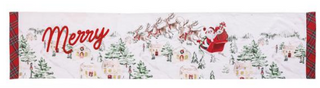 Vintage Santa Scene Table Runner 72"
